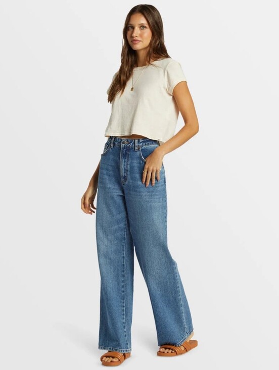 Billabong Denim - Billabong Aaliyah Baggy Denim Jean In Alda Blue 30